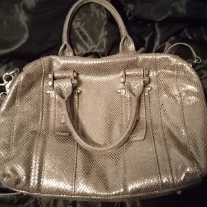 Zac Posen Z Spoke Snakeskin Satchel Handbag